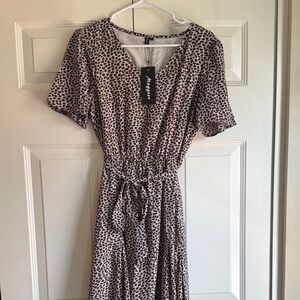 Beige and Black Leopard Dress